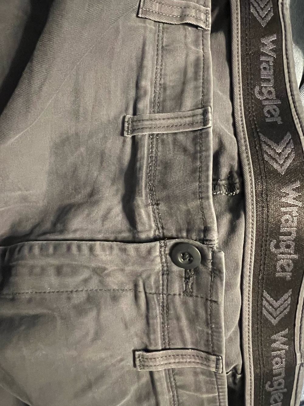 Wrangler Gray Casual Pants with Branded Waistband Detail